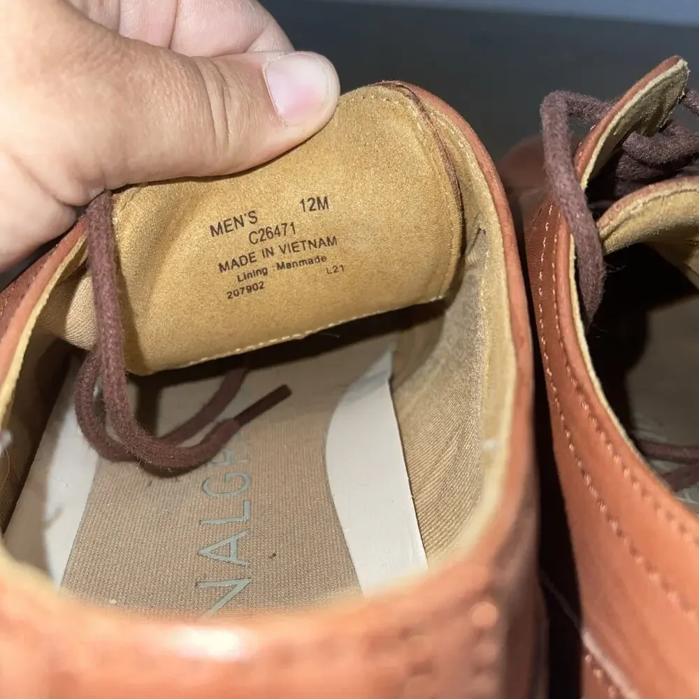 Cole Haan Mens Size 12M OriginalGrand Wingtip Oxfords Brown Leather C26471